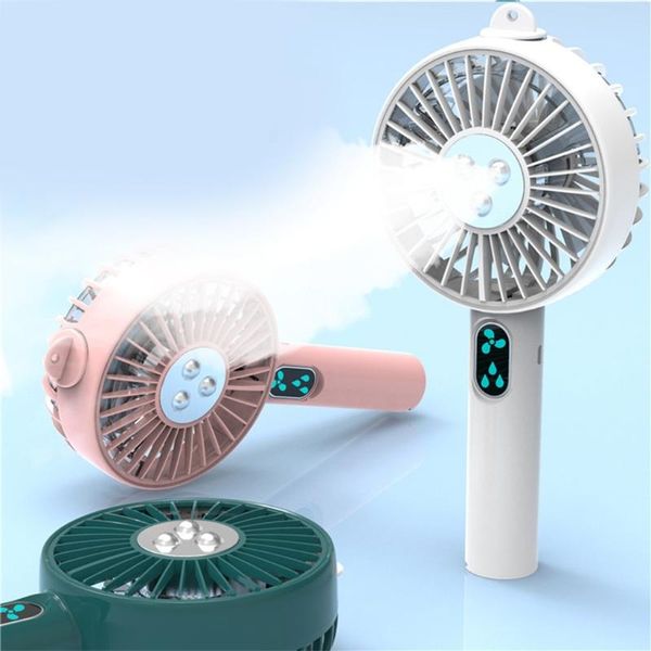 

electric fans portable spray fan mini handheld humidifier with battery 3 speed usb cable powered for travel office room household