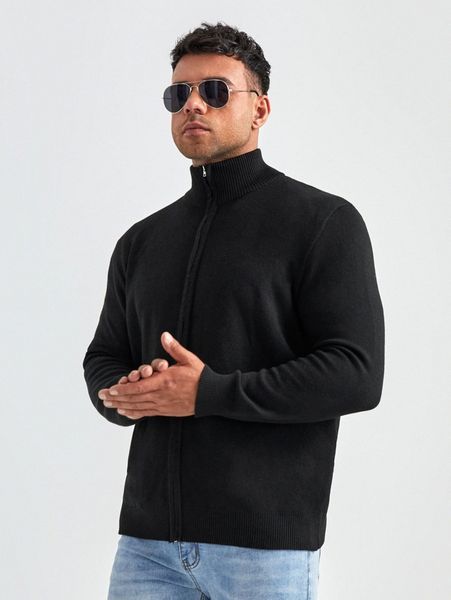 

extended sizes men zip up cardigan t5yx#, White;black