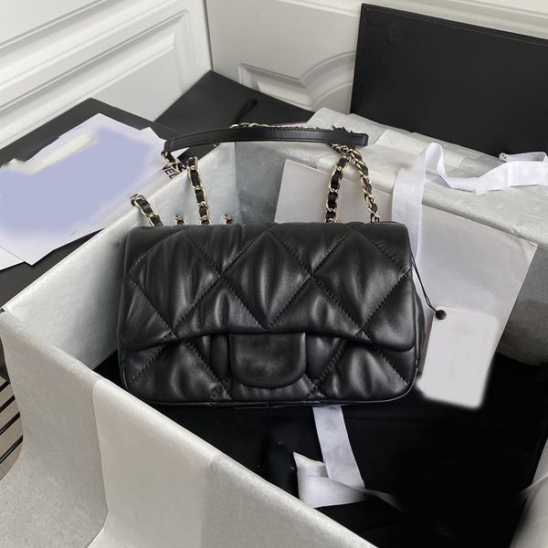 

new style ringed bubble wrap imported leather with metal chain 1678780 coriaceous softness fashionable joker taste and luxury bags, Black