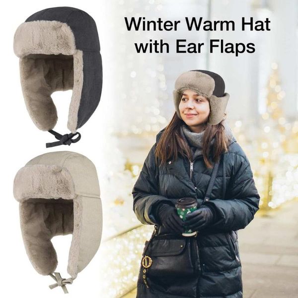 

outdoor hats winter hat women's fashion windproof warm with ear flaps for riding camping mountaineering skiing snowboarding, Black;white