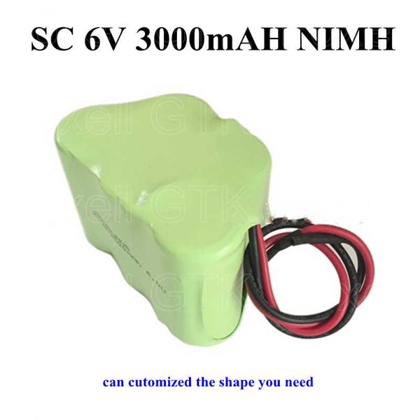 2 PCS personalizado 10c descarga NiMH SC 6V 3000mAh Bateria 3ah 6V para a máquina de varredura do aspirador de pó 720 730 760 Bateria