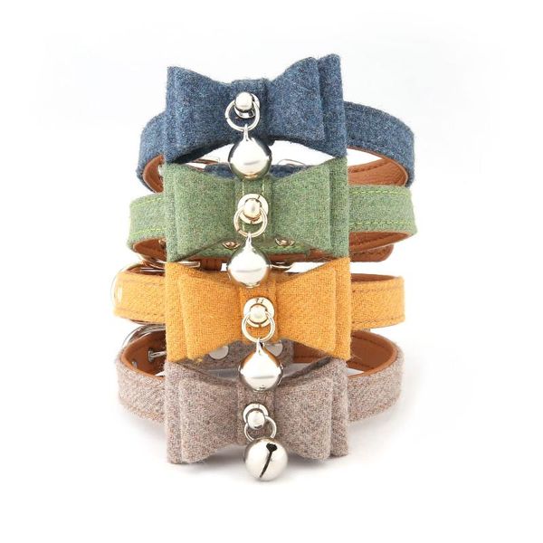 

cat collars & leads leather collar adjustable pet dog necklace strap for puppy kitten bow ties teddy bomei accessories