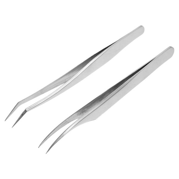 

eyebrow tools & stencils 2pcs eyelash fine elbow tweezers stainless grafting accessories for home