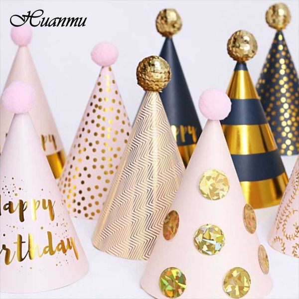 

party hats kids birthday hat gold sequin caps prince princess crown decoration cute baby shower gifts