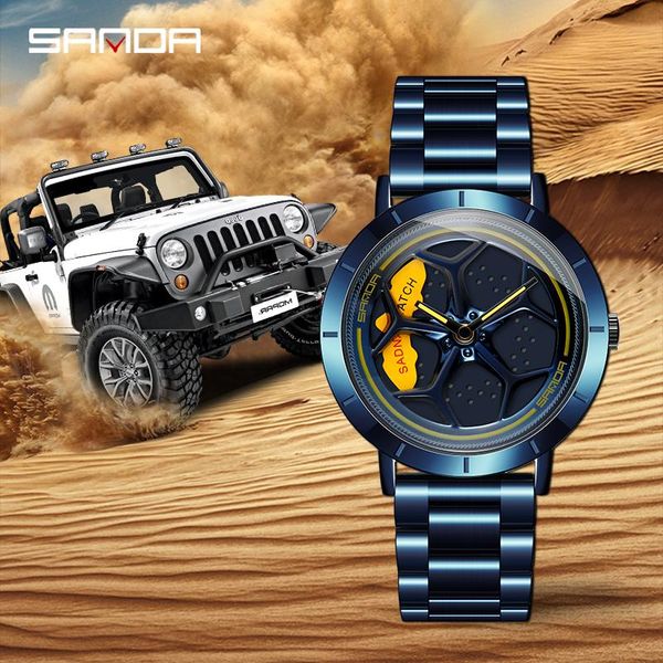 

wristwatches [360Â° spinning] sanda 2021 fashion sell men watch luxury racing & furious rotating dial quartz wristwatch relogio masculino, Slivery;brown