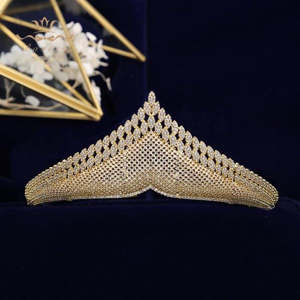 

hair clips & barrettes gold sparkling luxurious full zircon tiaras crowns for brides crystal hairbands wedding accessories, Golden;silver