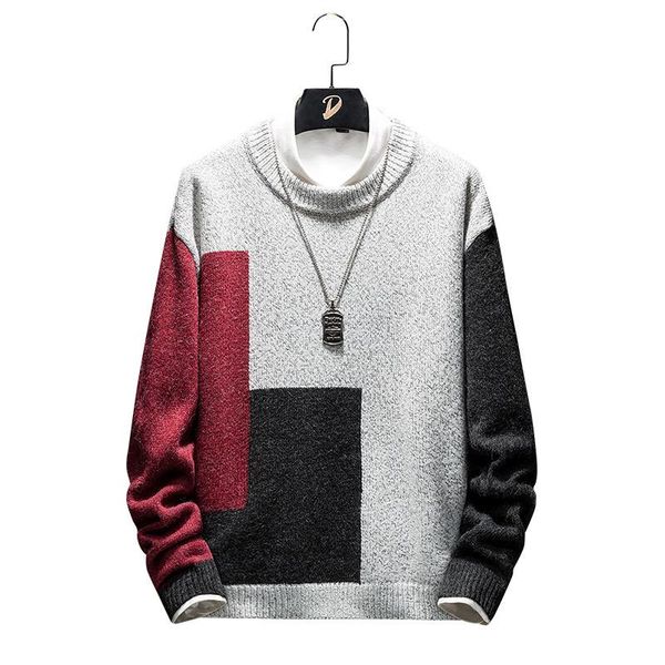 

men's sweaters sweater autumn youth color contrast personalized slim fit mens clothing, White;black
