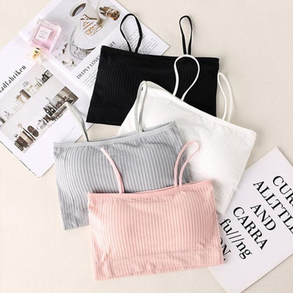 

women tube simple fashion bra seamless one-word camisole sports tube wireless bras, Black;white