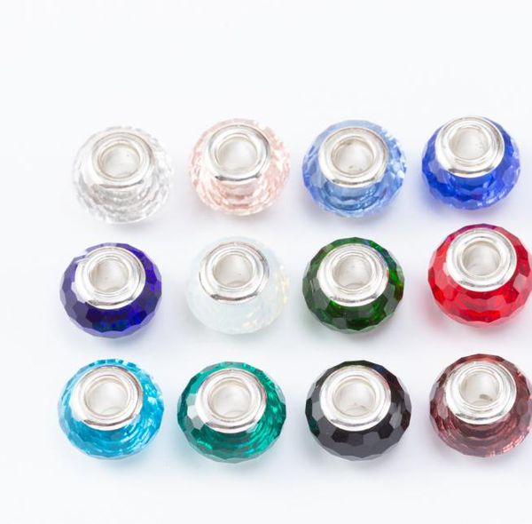 

2021 wholesale fashion sterling silver screw fascinating faceted murano glass beads fit pandora jewelry charm bracelets & necklaces, Black