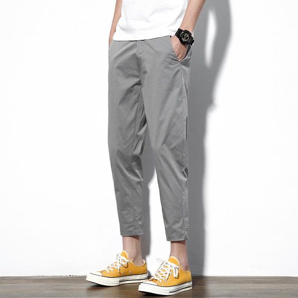 

men's pants casual 2022 solid color loose leggings, Black