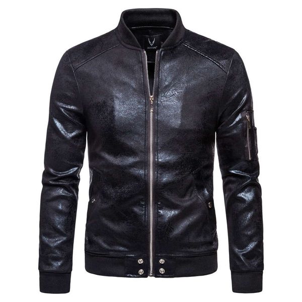 

autumn new youth leisure men's baseball collar jacket, Black;brown