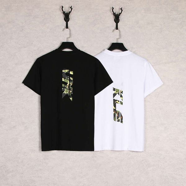 

2021 men's t-shirt casual loose fashion high-end luxury custom letter printing camouflage pattern oshipping, White;black