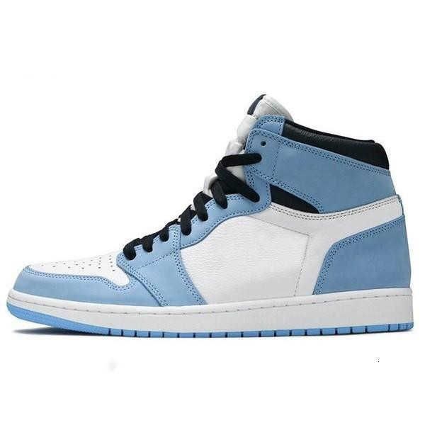 

men women basketball shoes jumpman 1 1s high white university blue black sneakers original boxtqio