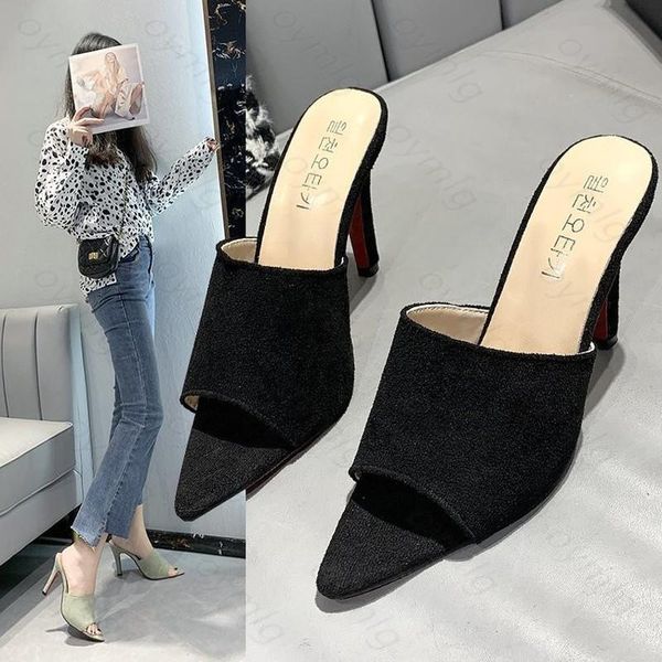 

2021 new brand design sandals candy leopard slippers large women shoes size 43 high heel sandals black green orange