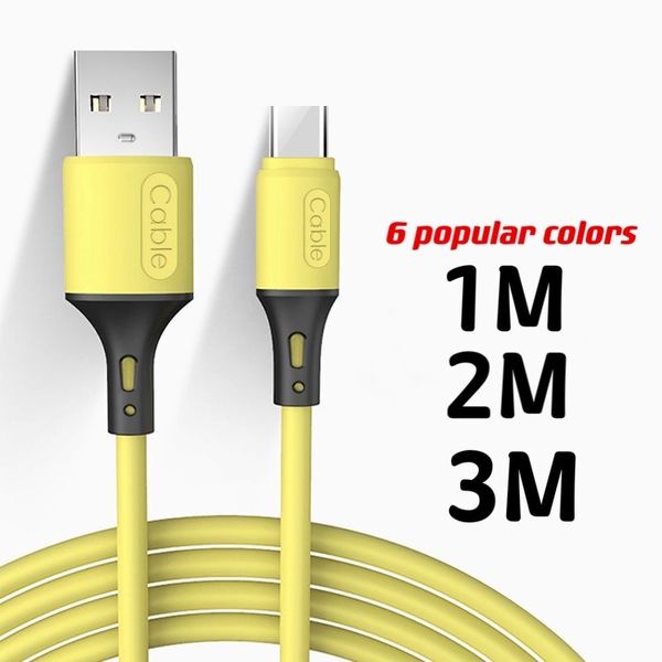 Hochgeschwindigkeits-2A-Kabel, Schnellladegerät, Micro-USB-Typ-C-Ladekabel, 1 m, 2 m, 3 m, für Mobiltelefone