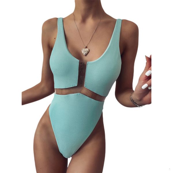 

2020 women a piece bikini stylish high tail batsuit padded push up badmode effen color, White;black