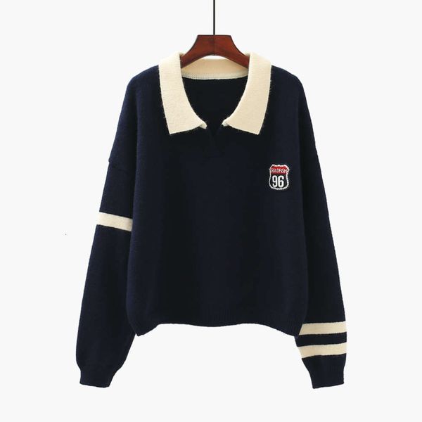 

lapel pullover for women's new academic style in autumn and winter 2020, White;black