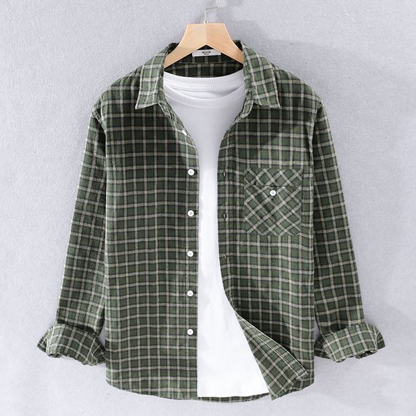 

2021 new nova chegada manga comprida marca masculina xadrez camisas de algodo para moda confortvel camisa casual dos homens ycxl, White