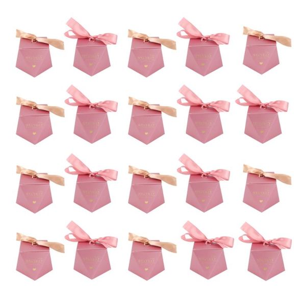

20pcs creative candy box decorative wedding candy box party packing (pink)