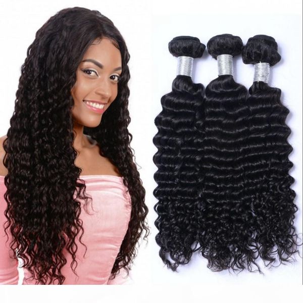 

mongolian virgin human hair wefts 3 bundles natural black unprocessed hair extensions deep wave hair ping