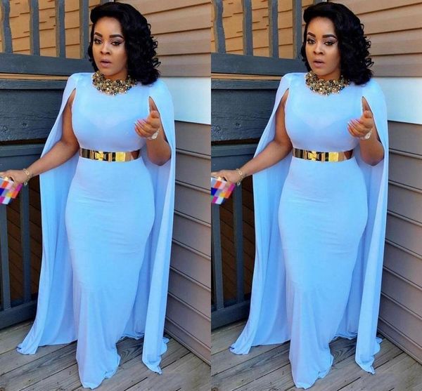 

2021 new plus size cape style white sheath evening gowns aso ebi south african women formal party es z1te, Black;red