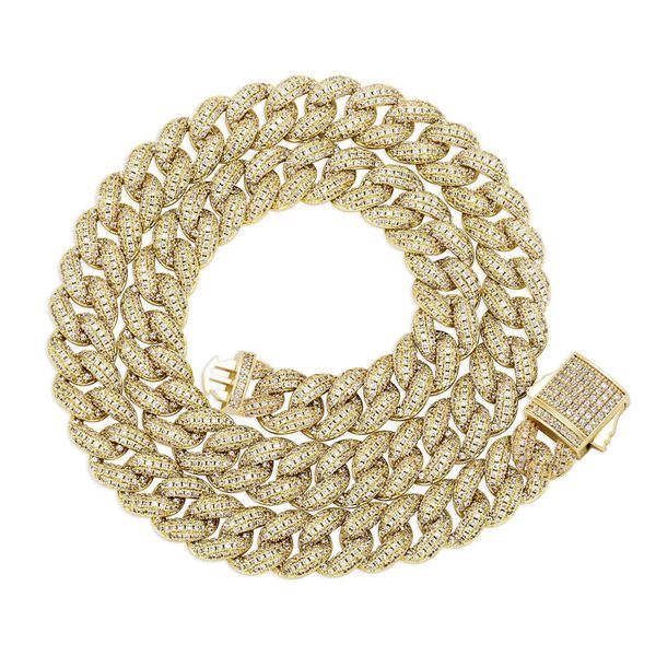 Nuovi disegni 10mm 18-22 pollici Oro lucido Ice Out CZ Pietra Collana a catena cubana Bracciale per uomo Donna Catene Hip Hop