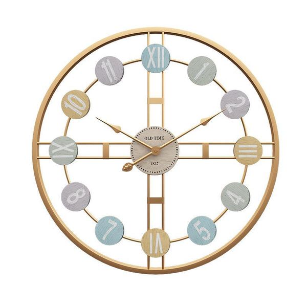 

wall clocks 3d retro nordic clock metal roman numeral diy decor luxury for home livingroom bar cafe silent round watch