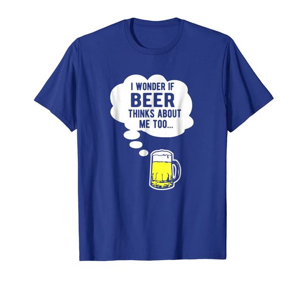 

i wonder if beer thinks about me too t-shirt, White;black