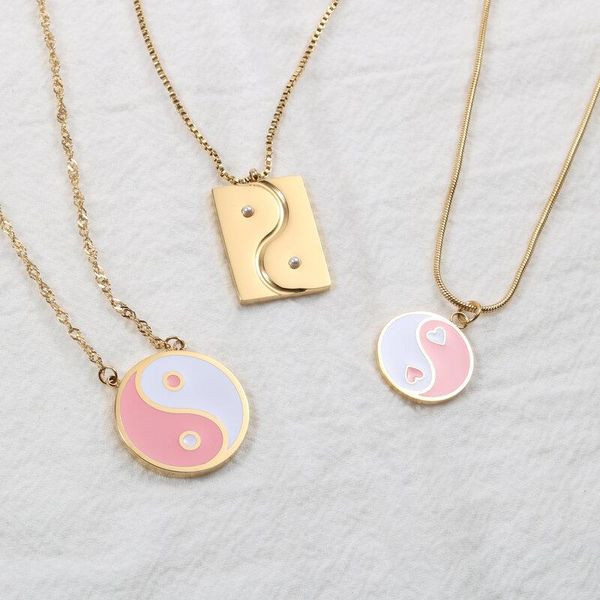 

pendant necklaces joolim jewelry pvd gold finish antique eight diagram necklace stylish stainless steel, Silver