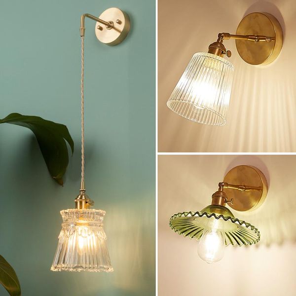 

wall lamp nordic glass beside bedroom bathroom mirror light american style led sconces vintage edison lighting luminaire