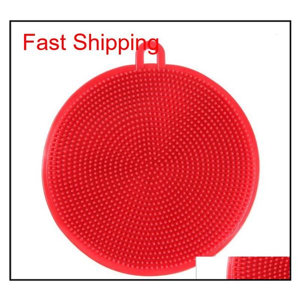 

sile dishwashing brush round brush scrubber dish washing multi-function fruit vegetable scouring pads ki jllaol dh_niceshop
