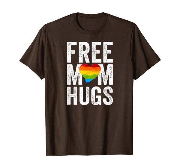 

mom hugs t-shirt pride lgbt rainbow gifts vintage style t-shirt, White;black