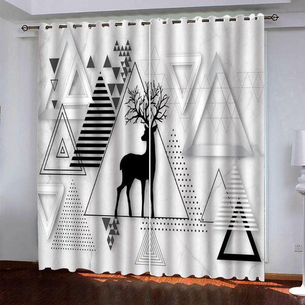 

curtain & drapes custom 2021 window for living room bedroom kids 3d curtains geometric patterns blackout home decoration