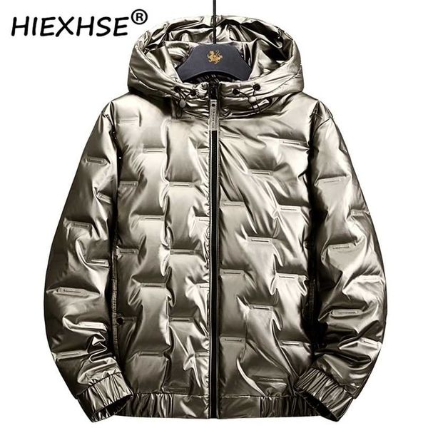 

men winter casual thick warm waterproof white duck down parkas men autumn outwear windproof hat parkas jacket man 211204, Black