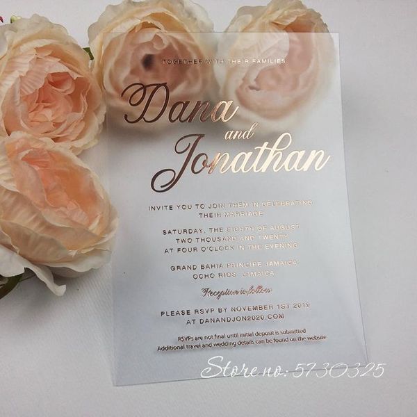 

greeting cards foil invitation acrylic wedding invites minimalist bridal shower simple rsvp
