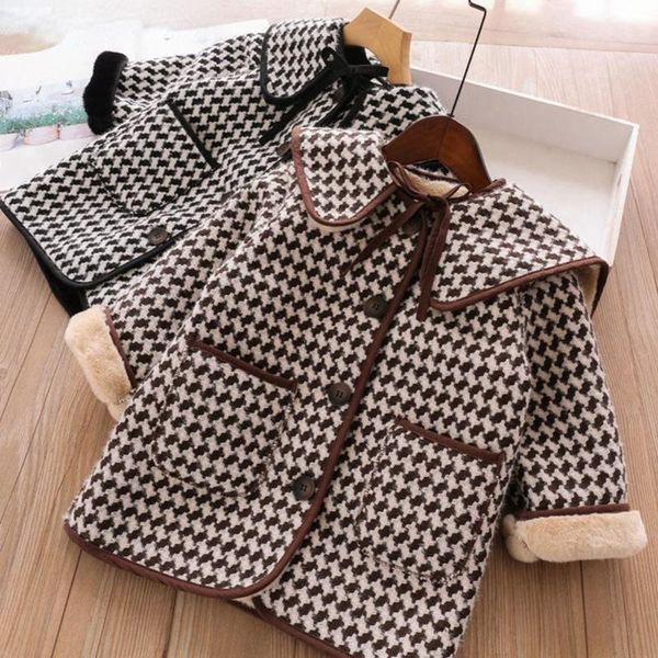 

jackets winter girls faux fur coat kids plaid thick velvet overcoat jacket for toddler parka baby girl clothes outerwear, Blue;gray