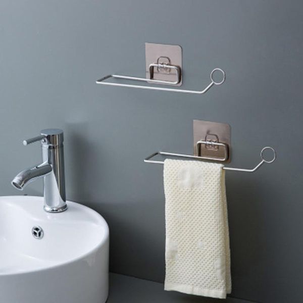 

hooks & rails multi-purpose bathroom kitchen organizer paper towel holder scouring pad rag storage rack wall-mounted shelf sticky hook