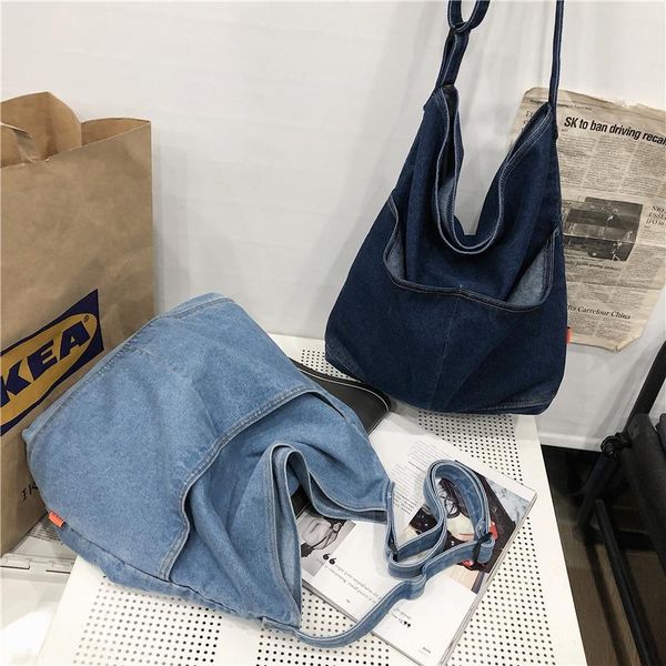 

cross body 2021 spring lazy style messenger denim student port trend large-capacity casual simple literary one-shoulder female bag