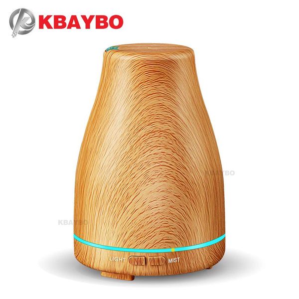 

kbaybo ultrasonic air humidifier wooden grain essential oil diffuser aromatherapy electric diffuser mist maker humidify for home