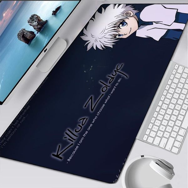 

mouse pads & wrist rests anime x killua figure pad mat carpet gaming mousepad keyboard games pc game desk gift