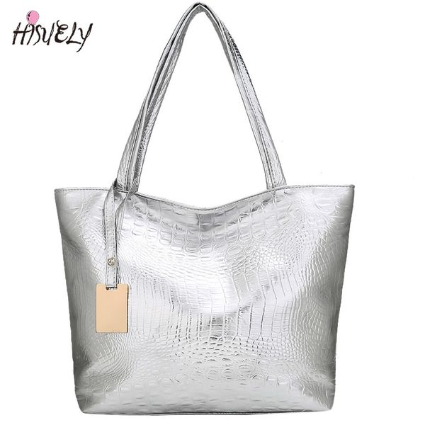 Ombro Bolsa 2021 Mulheres Bolsa Laser Holograma Senhora De Couro Solicita Sacos de Compras Grande Capacidade Dote Casual Bolsa Silver Xew