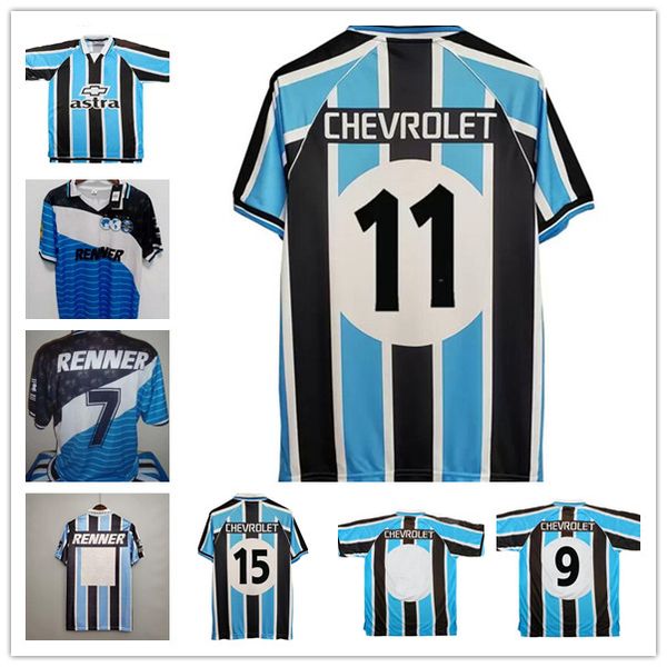 

2000 gremio retro soccer jersey 2001 ronaldinho zinho nene warley gremio alegre home vintage old classic football shirt 1995 1996, Black;yellow