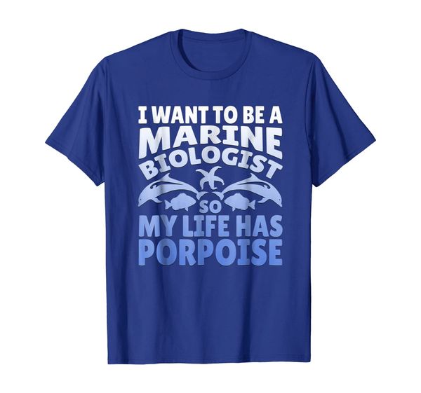 

Want To Be Marine Biologist So My Life Has Porpoise T-Shirt, White;black