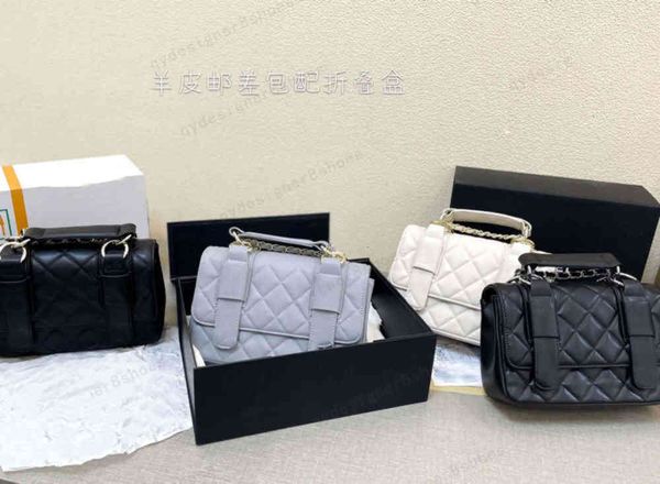 

folding gift box designer ladies tricolor sheepskin crossbody shoulder bag size 22*14cm