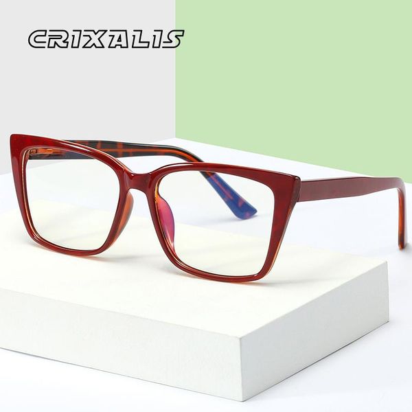 

sunglasses crixalis computer glasses women men retro blue light blocking eyeglasses female square optical prescription eyeglass frame uv400, White;black