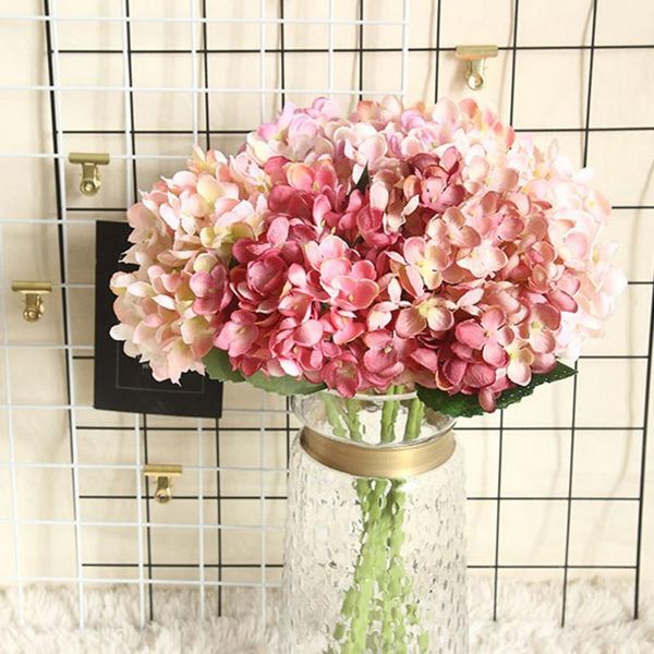 

decorative flowers & wreaths artificial hydrangea home decoration wedding bride holding fake flower bouquet gypsophila living room