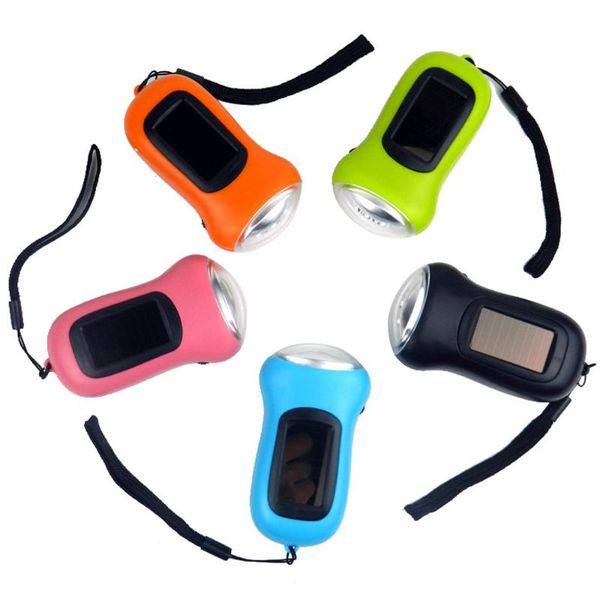 

3 led mini hand crank dynamo solar power rechargeable for carabiner outdoor light lamp camping hiking sale