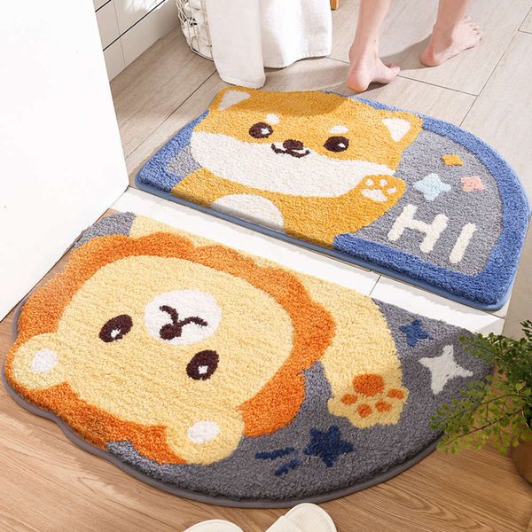 

new cartoon thickened floor mat at the entrance of bathroom
