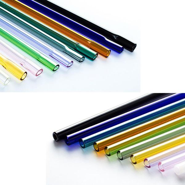 

drinking straws glass straw colorful eco-friendly reusable cocktails bar bent straight drinkware accessories household kichen