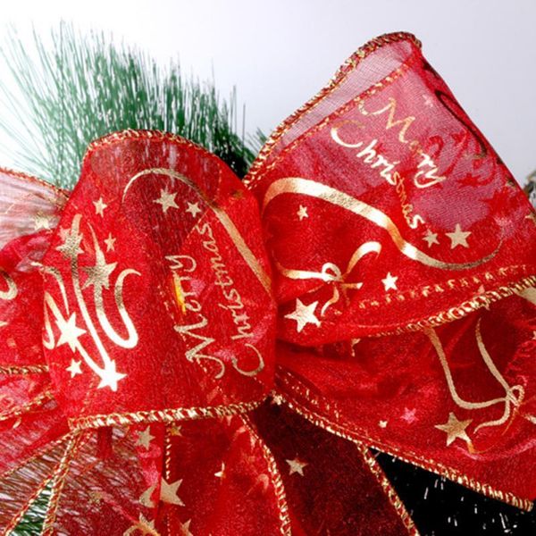 

party decoration 1pc ribbon red gold printed christmas tree home